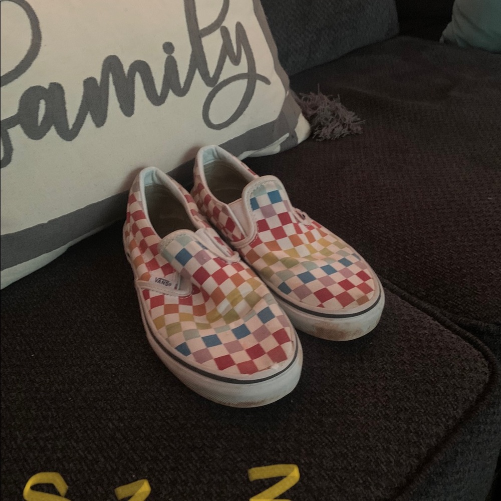 Multicolored checkers Vans size 3
